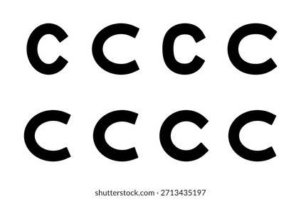 Vector del icono del Derechos de autor. Signo y símbolo del Derechos de autor