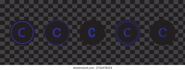 Vector del icono del Derechos de autor. Signo y símbolo del Derechos de autor