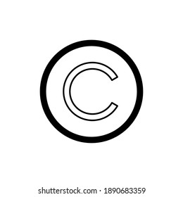 Vector de icono de derechos de autor. símbolos de derechos de autor