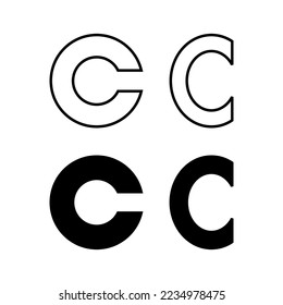 Icono de derechos de autor vectorial para aplicaciones web y móviles. signo de copyright y símbolo