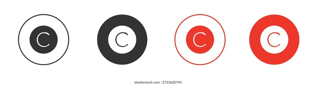 Icono de Derechos de autor. Diseño de Vector de Web