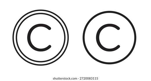 Iconos de Derechos de autor de color negro en varios estilos