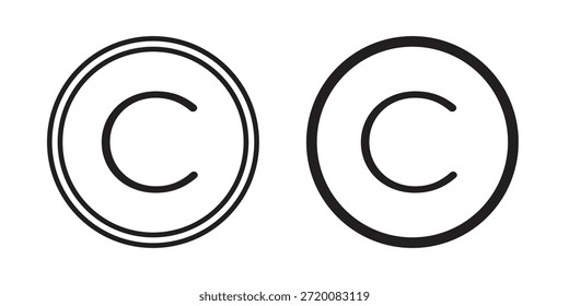 Iconos de Derechos de autor de color negro en varios estilos