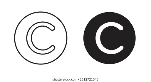 Copyright icons in black fill and line style