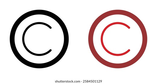 Copyright icons pack in black and colored version