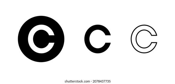 Conjunto de iconos de derechos de autor. signo de copyright y símbolo