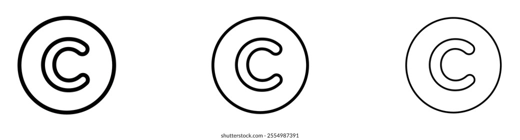 Copyright icons in tree different stroke sizes