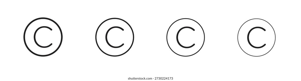 Iconos de Derechos de autor Vector Logo Plantilla Ilustración Diseños. Vector EPS 10.