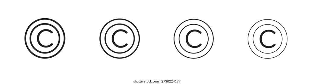 Iconos de Derechos de autor Vector Logo Plantilla Ilustración Diseños. Vector EPS 10.