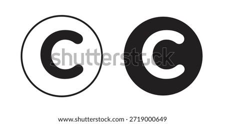 Copyright icons, vector symbols. filled flat sign