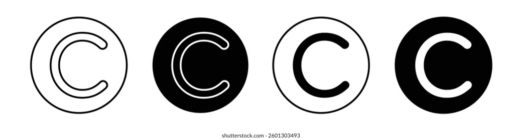 Copyright icons vectors graphics collection
