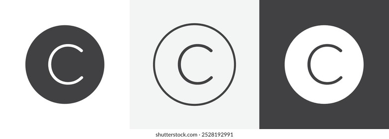 Copyright icon.Trendy modern flat linear vector illustration on white background.