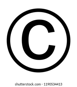 Copyright intellectual property symbol, isolated on white background