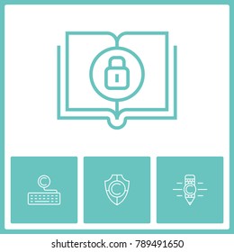 Copyright and intellectual property vector line icons