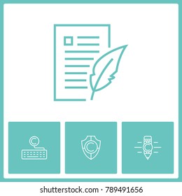 Copyright and intellectual property vector line icons