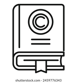 Copyright law book icon outline vector. Civil protection. Smart rule legal