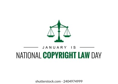 Copyright Law Day Holiday concept. Template for background, banner, card, poster, t-shirt with text inscription