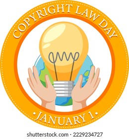 Copyright Law Day Text with Lightbulb illustration
