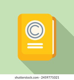 Copyright law folder icon flat vector. Online protection. Smart rule decision