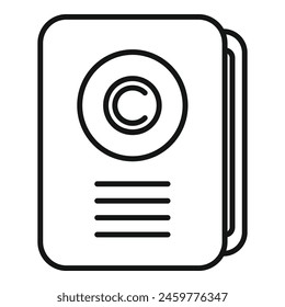 Copyright law folder icon outline vector. Online protection. Smart rule decision