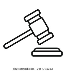 Copyright law gavel icon outline vector. Civil decision. Official legal protection