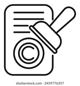 Copyright law stamp paper icon outline vector. Civil tax. Practice equality