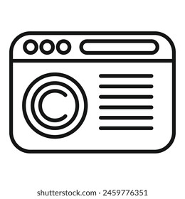 Copyright law web page icon outline vector. Online protection. Data content