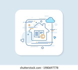 Copyright-Link-Symbol. Abstrakte Vektortaste. Copywriting oder Buchzeichen. Feedback-Symbol. Copyright-Link-Symbol. Home Concept-Button. Vektorgrafik