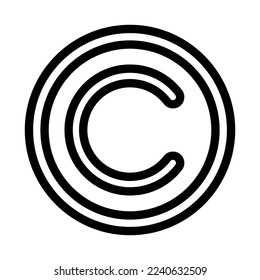 copyright line icon illustration vector graphic