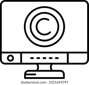 Design de ícone de vetor de linha de direitos autorais