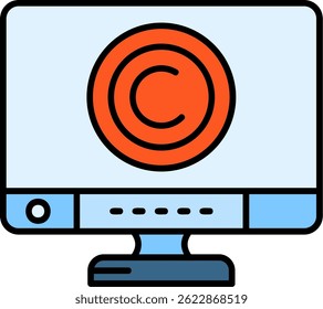 Línea de Derechos de autor Vector Icon Design