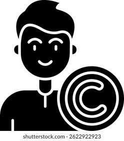 Línea de Derechos de autor Vector Icon Design