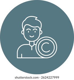 Línea de Derechos de autor Vector Icon Design