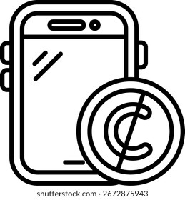 Línea de Derechos de autor Vector Icon Design