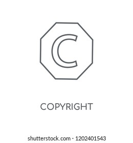 Copyright linear icon. Copyright concept stroke symbol design. Thin graphic elements vector illustration, outline pattern on a white background, eps 10.