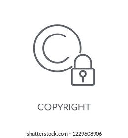 Copyright linear icon. Modern outline Copyright logo concept on white background from Programming collection. Suitable for use on web apps, mobile apps and print media.