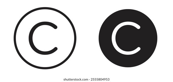 Copyright liner icon vector set.
