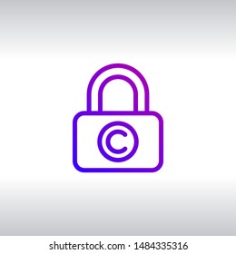 Copyright locker line icon. Copywriting sign. Private Information symbol. Quality design elements. Technology copyright locker button. Vector