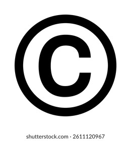 Copyright logo icon. Vector image