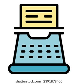 vector de contorno de icono de la máquina de derechos de autor. Patente legal. Color de protección legal plano