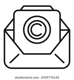 Copyright mail tax icon outline vector. Composition license. Intellectual property