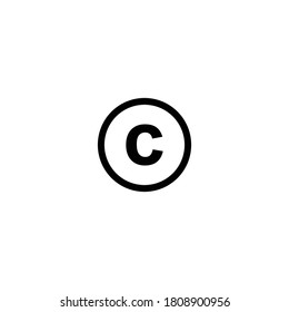 símbolo del icono de marca de copyright vector ilustración aislada fondo blanco