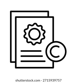Ilustración vectorial de iconos de contorno de Derechos de autor