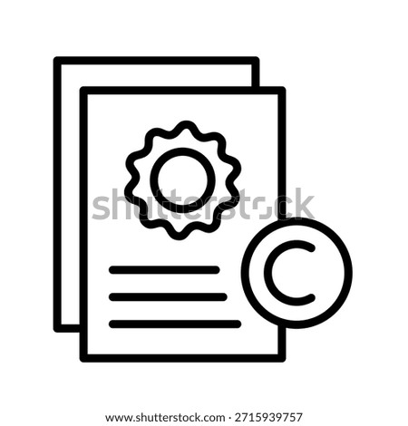 Copyright Outline Icon Vector Illustration