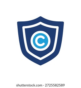 Diseño coloreado del Vector del icono de la protección del Derechos de autor bueno para el Web o el App móvil