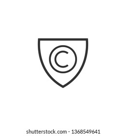 Copyright protection graphic design template vector isolated illustration