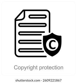 Copyright Protection and protection icon concept