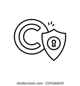 Icono de Protección de derechos de autor en vector. Logotipo