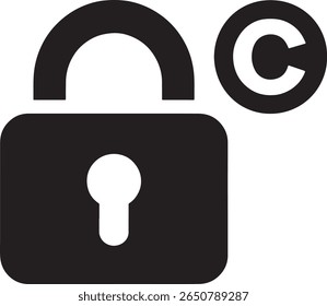Copyright Protection Icon: A Visual Metaphor for Intellectual Property Rights and Creative Work Ownership, Displaying a Symbolic Representation