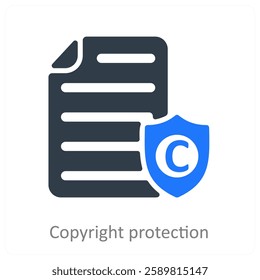 Copyright Protection and legal icon concept